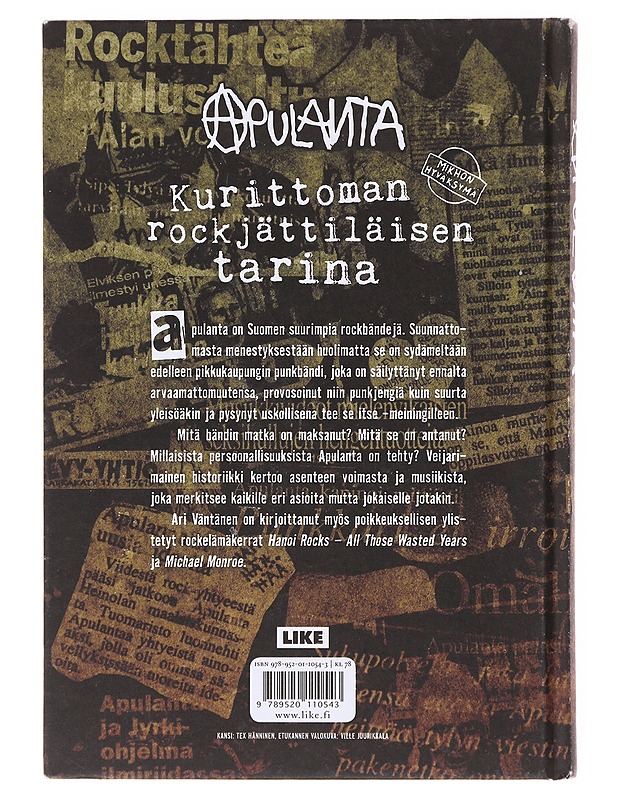 Apulanta: kaikki yhdestä pahasta - Ari Väntänen - Musiikki- ja elokuvakirjat - 10105638467 - 1