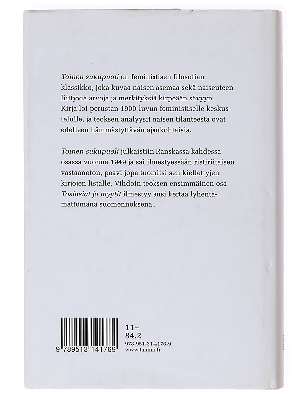 Toinen sukupuoli 1, Tosiasiat ja myytit - Simone de Beauvoir - Tietokirjat ja oppaat - 10105638470 - 1