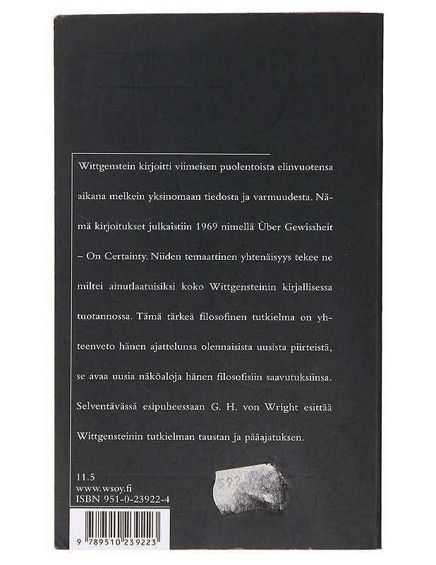 Varmuudesta = (Über Gewissheit) - Wittgenstein, Ludwig - Tietokirjat ja oppaat - 10105638471 - 1