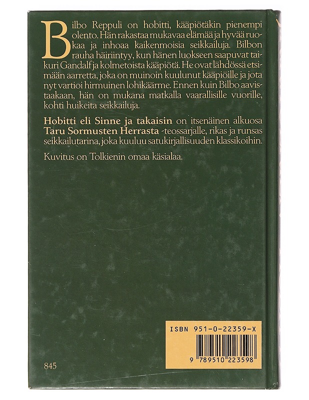 Hobitti, eli, Sinne ja takaisin - Tolkien, J. R. R. - Fantasia- ja scifi - 10105638474 - 1