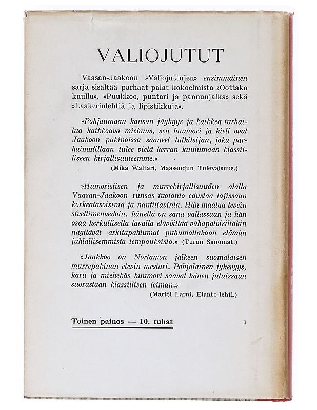 Vaasan-Jaakoon valiojutut - Jaakko Oskari (J. O.) Ikola - Romaanit ja novellit - 10105638644 - 1