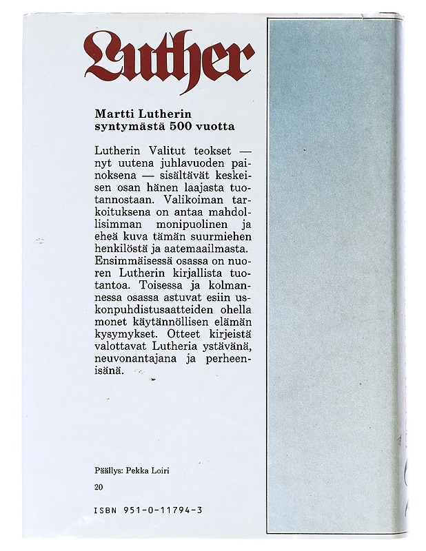 Martti Luther: Valitut teokset - Dulmen, Andrea van - Historiakirjat - 10105638706 - 2