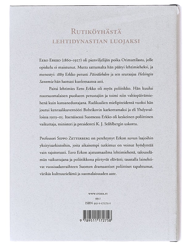 Eero Erkko - Seppo Zetterberg - Elämäkerrat ja muistelmat - 10105638725 - 1