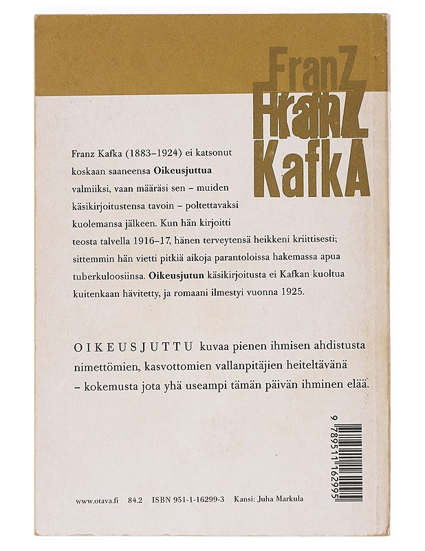 Oikeusjuttu - Kafka, Franz - Romaanit ja novellit - 10105638937 - 1