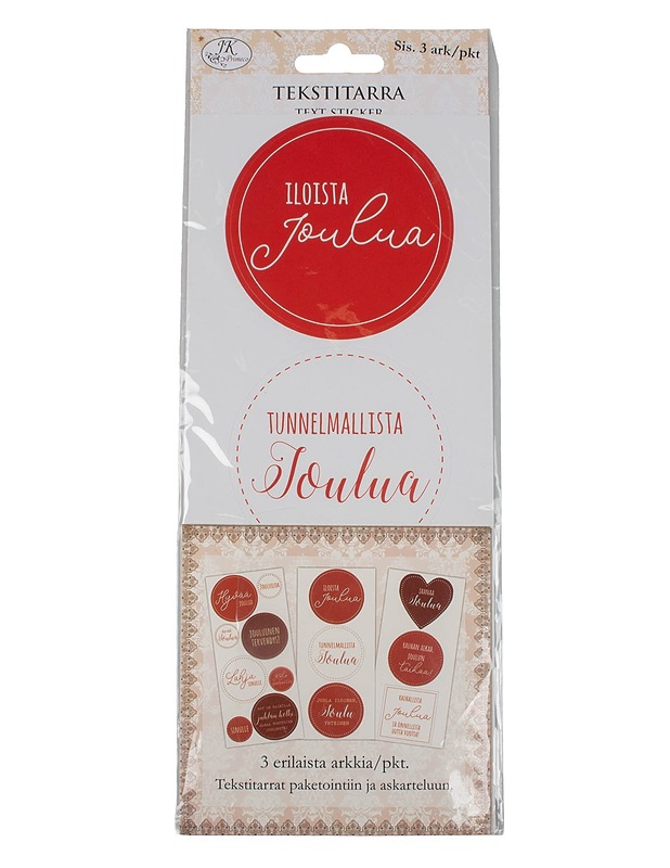 Tekstitarra Joulu punainen, 3 arkkia - Joulutuotteet - 10105638940 - 0