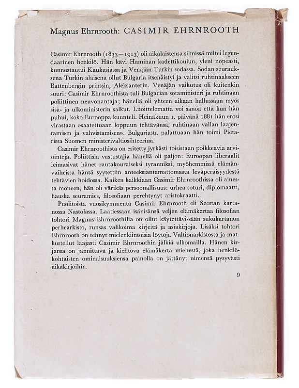 Casimir Ehrnrooth - Magnus Ehrnrooth - Elämäkerrat ja muistelmat - 10105638980 - 1