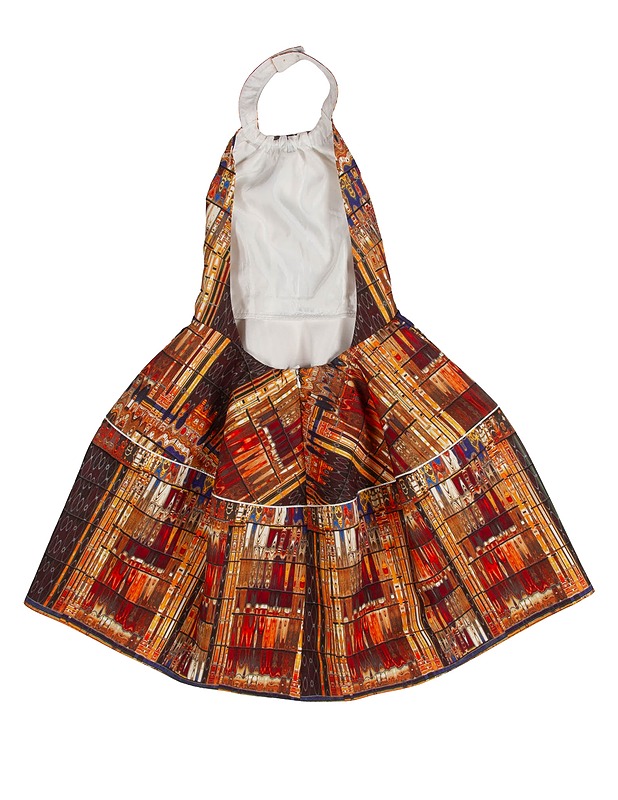 Itsetehty kuviollinen halterneck mekko - Mekot ja hameet - 10105639125 - 1