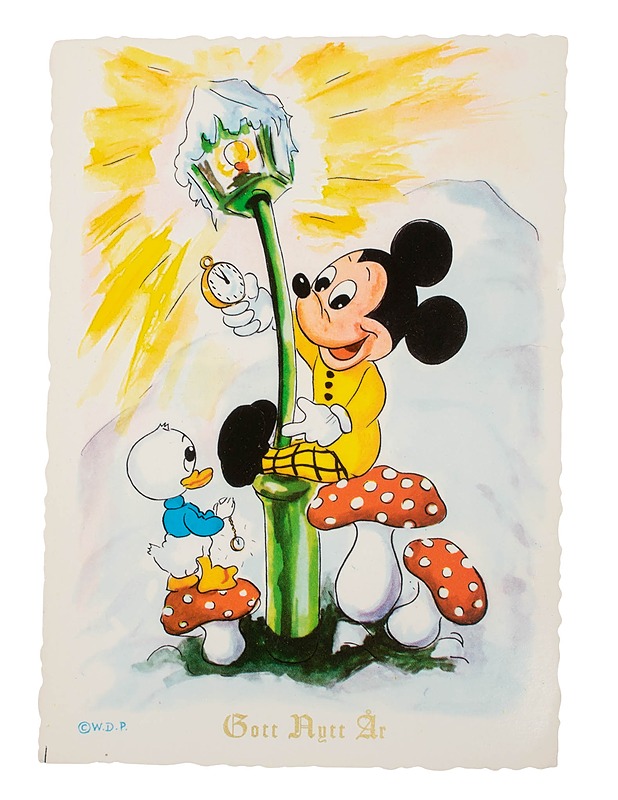 Vintage Disney "Gott Nytt År" postikortti - Joulutuotteet - 10105639163 - 0
