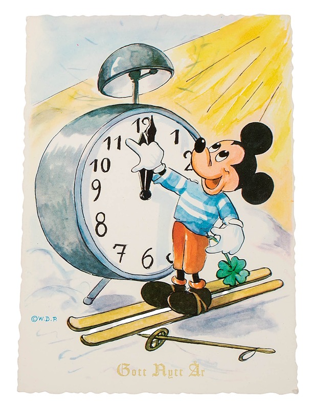 Vintage Disney "Gott Nytt År" postikortti - Joulutuotteet - 10105639175 - 0