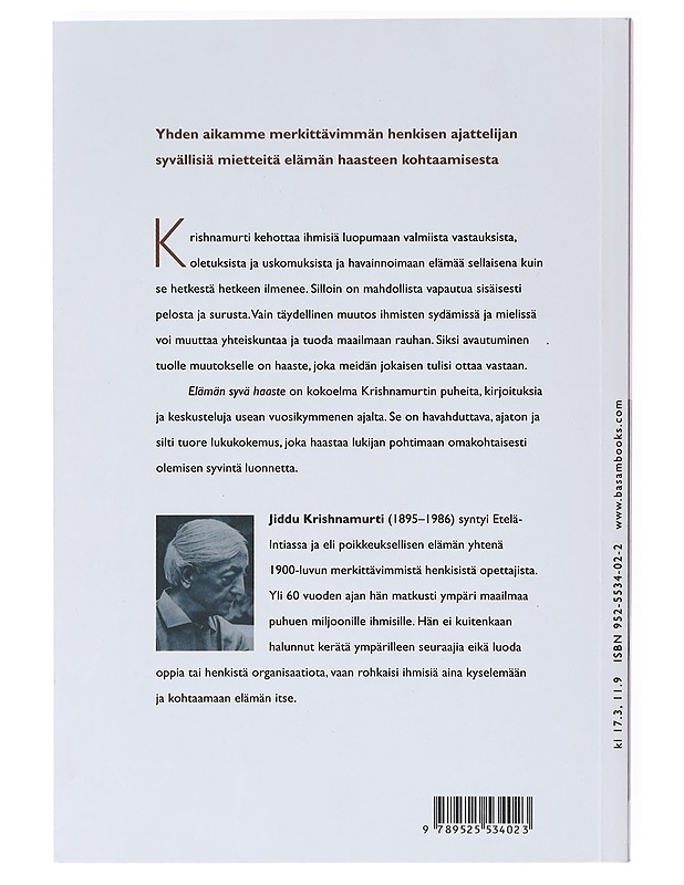 Elämän syvä haaste - Krishnamurti, J. - Kirja lahjaksi - 10105639183 - 1