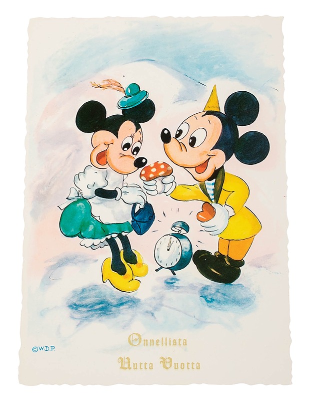 Vintage Disney "Onnellista Uutta Vuotta" postikortti - Joulutuotteet - 10105639186 - 0