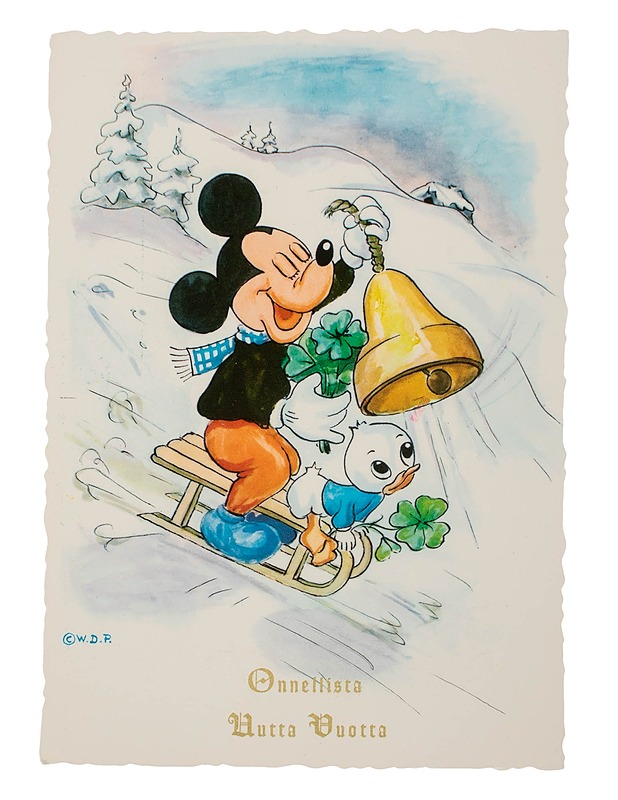 Vintage Disney "Onnellista Uutta Vuotta" postikortti - Joulutuotteet - 10105639211 - 0