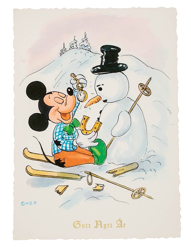 Vintage Disney "Gott Nytt År" postikortti - Joulutuotteet - 10105639222 - 0