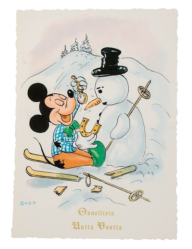 Vintage Disney "Onnellista Uutta Vuotta" postikortti - Joulutuotteet - 10105639234 - 0