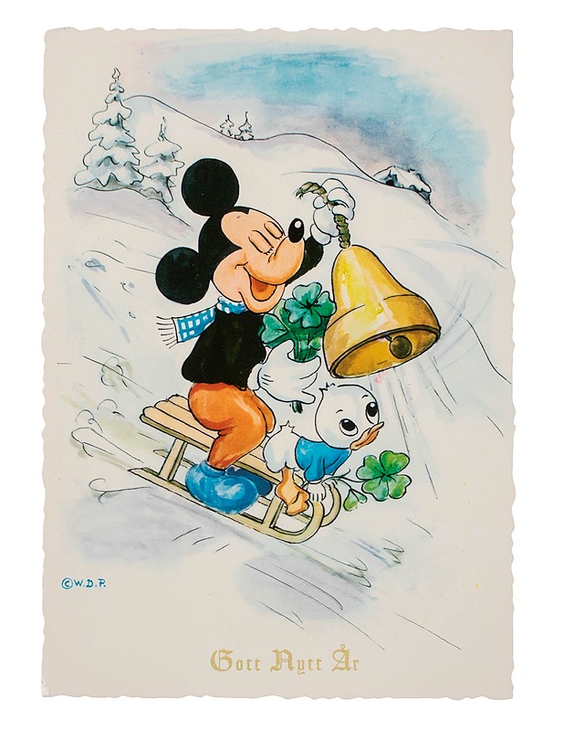 Vintage Disney "Gott Nytt År" postikortti - Joulutuotteet - 10105639243 - 0