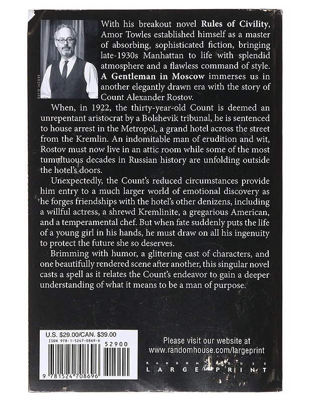 A Gentleman In Moscow - Amor Towles - Romaanit ja novellit - 10105639252 - 1