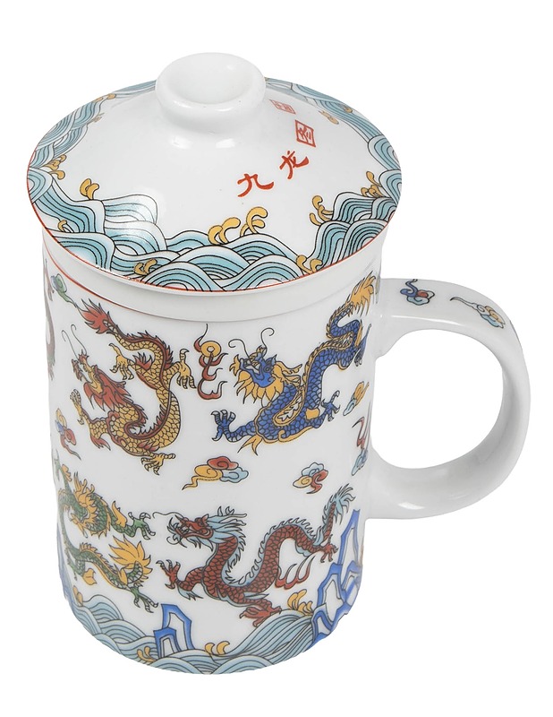 Vintage Chinese : kolmiosainen kiinalainen teesatku kiinalainen lohikäärmekuviointi - Mukit ja kahvikupit - 10105639378 - 0