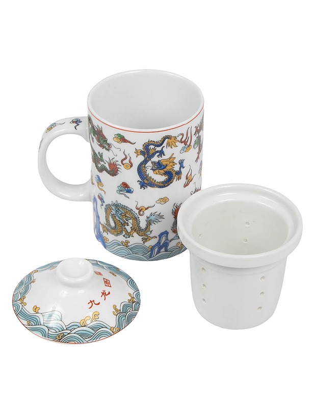 Vintage Chinese : kolmiosainen kiinalainen teesatku kiinalainen lohikäärmekuviointi - Mukit ja kahvikupit - 10105639378 - 1