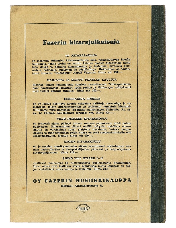 102 kitaralaulua - Aapeli Vuoristo - Tietokirjat ja oppaat - 10105639698 - 1