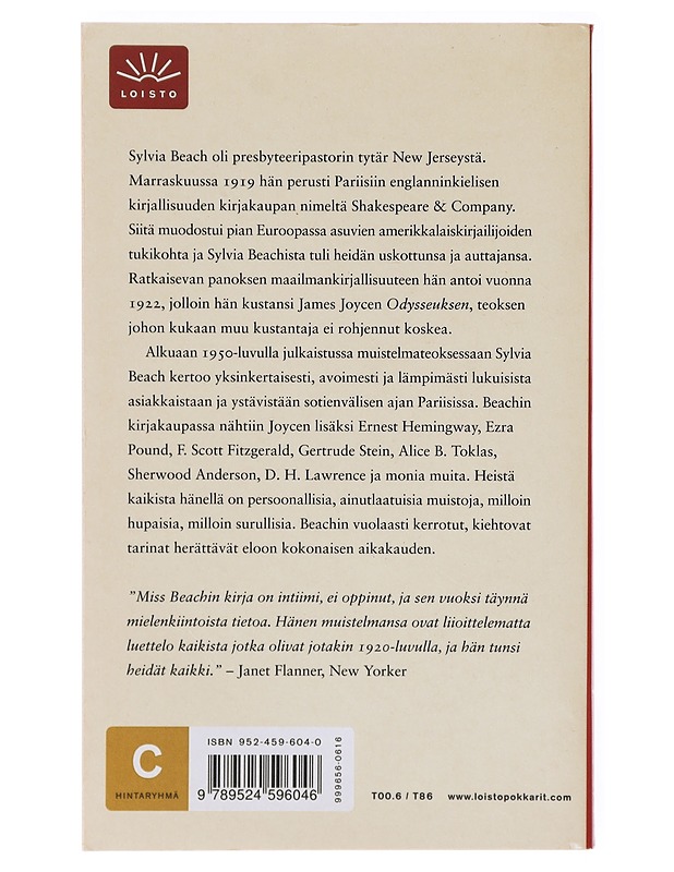 Shakespeare & Company - Beach, Sylvia - Elämäkerrat ja muistelmat - 10105639839 - 1