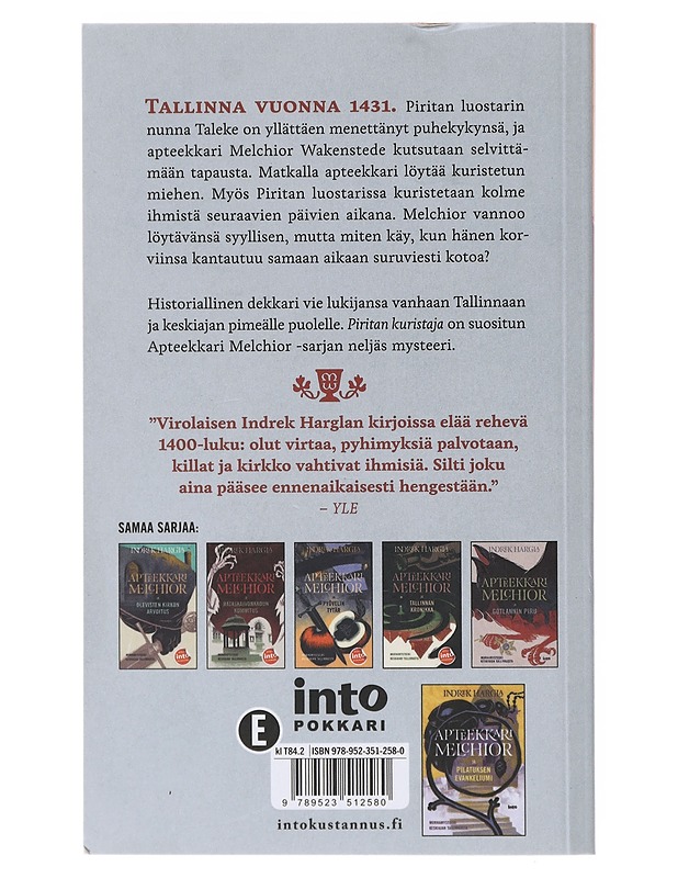 Apteekkari Melchior ja Piritan kuristaja - Hargla, Indrek - Romaanit ja novellit - 10105639848 - 1