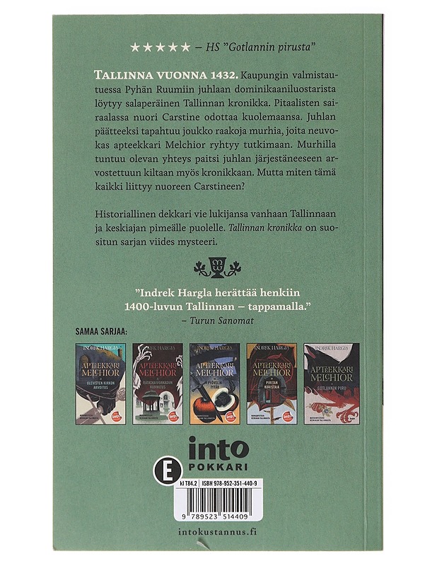 Apteekkari Melchior ja Tallinnan kronikka - Hargla, Indrek - Romaanit ja novellit - 10105639852 - 1