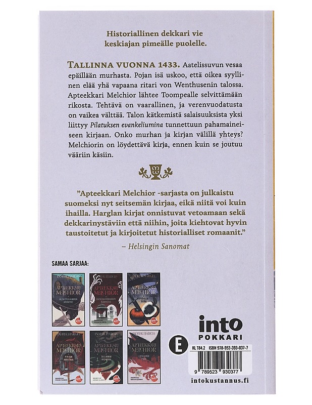 Apteekkari Melchior ja Pilatuksen evankeliumi - Hargla, Indrek - Romaanit ja novellit - 10105639874 - 1
