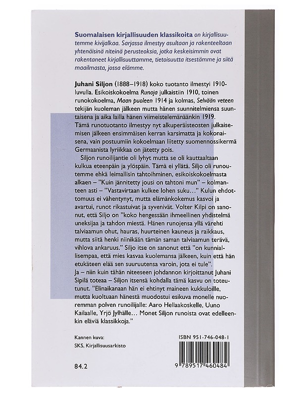 Runot - Juhani Siljo - Runot ja näytelmät - 10105639893 - 1