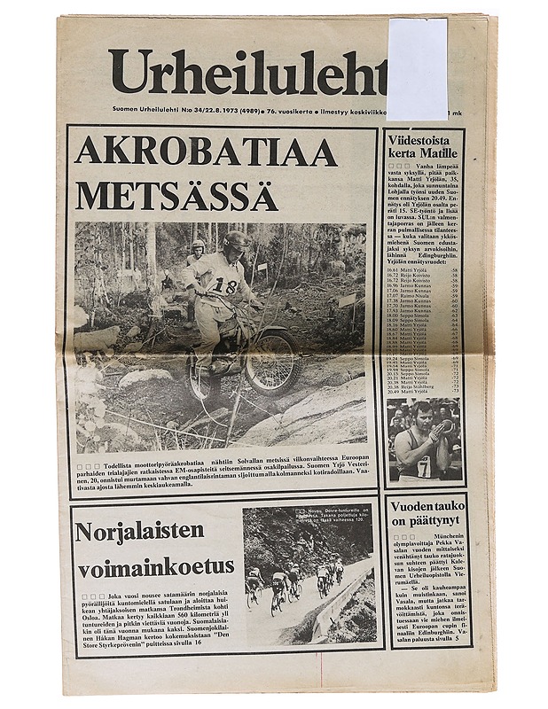 Suomen Urheilulehti no 34/22.8.1973  - Lehdet - 10105639936 - 0