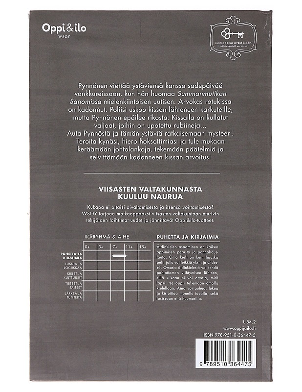 Ratkaise kadonneen kissan tapaus - Eskola, Tiina - Lastenkirjat - 10105639987 - 1