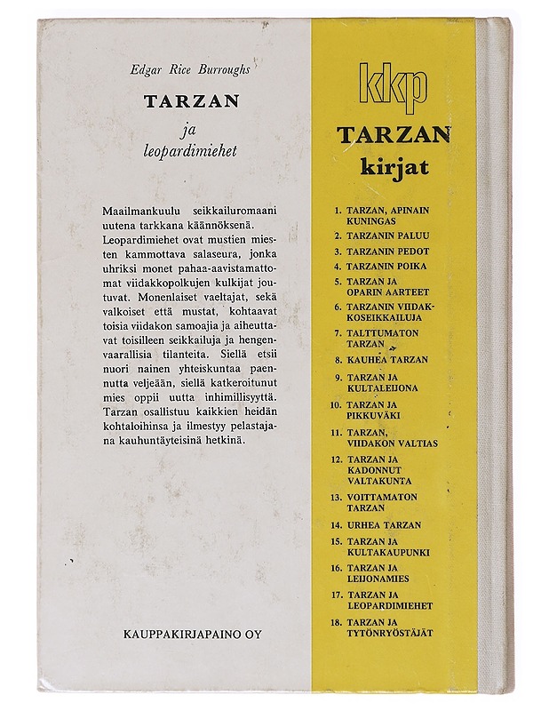 Tarzan ja leopardimiehet - Edgar Rice - Nuorten kirjat - 10105640064 - 1