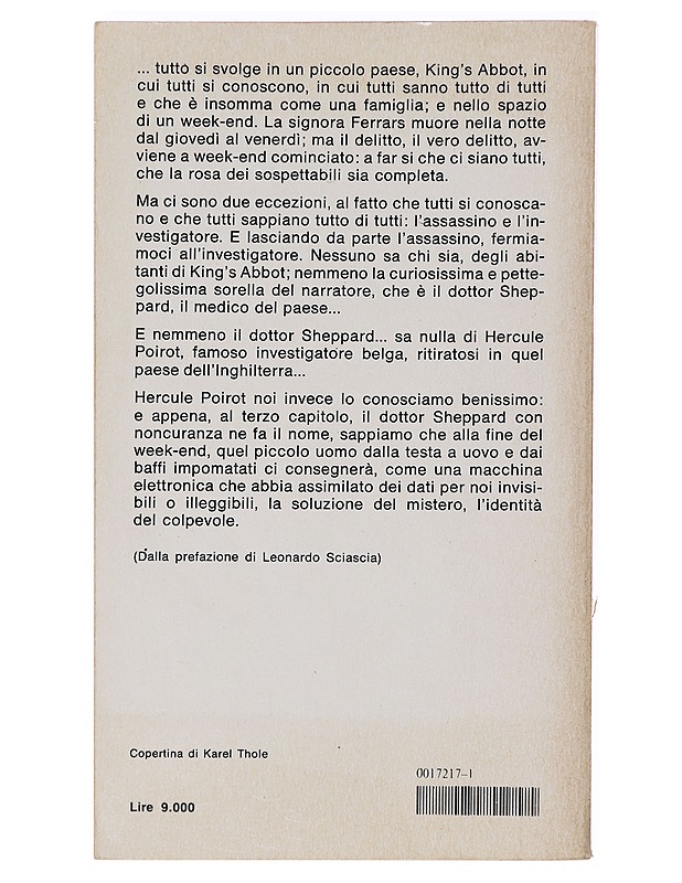 L'Assassinio di Roger Ackroyd - Agatha Christie - Romaanit ja novellit - 10105640077 - 1