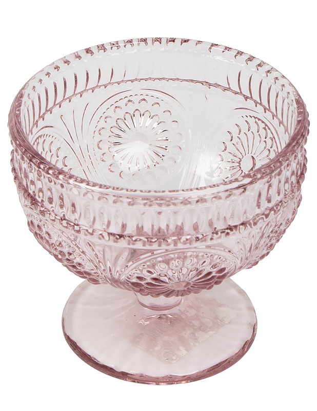 Indiana Glass Company : jalallinen jälkiruoka tai tarjoilukulho, pinkki - Lasit - 10105640123 - 0