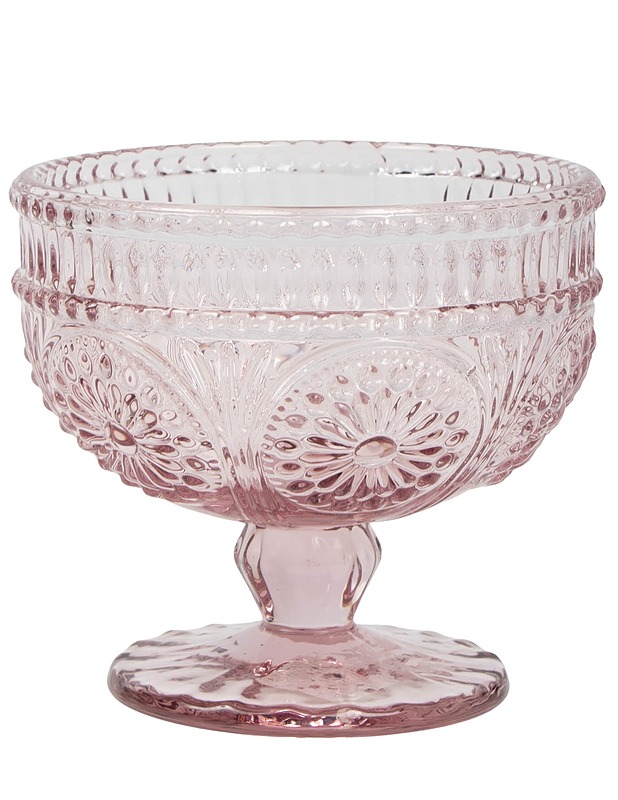 Indiana Glass Company : jalallinen jälkiruoka tai tarjoilukulho, pinkki - Lasit - 10105640123 - 1