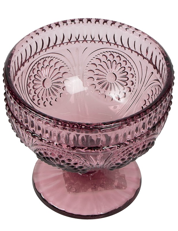 Indiana Glass Company : jalallinen jälkiruoka tai tarjoilukulho, tumman-pinkki - Lasit - 10105640128 - 0