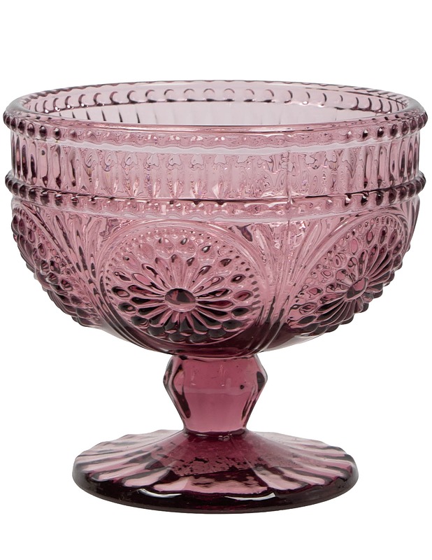 Indiana Glass Company : jalallinen jälkiruoka tai tarjoilukulho, tumman-pinkki - Lasit - 10105640128 - 1