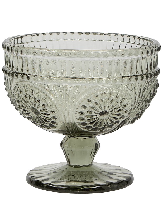 Indiana Glass Company : jalallinen jälkiruoka tai tarjoilukulho, vihreä - Lasit - 10105640132 - 1