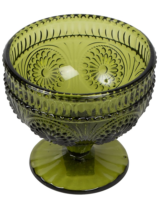 Indiana Glass Company : jalallinen jälkiruoka tai tarjoilukulho, tumman-vihreä - Lasit - 10105640135 - 0