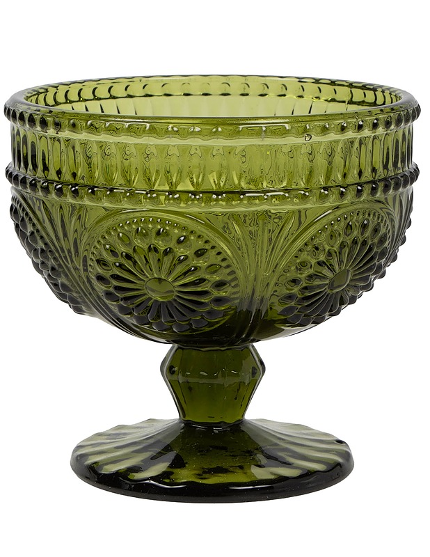 Indiana Glass Company : jalallinen jälkiruoka tai tarjoilukulho, tumman-vihreä - Lasit - 10105640135 - 1