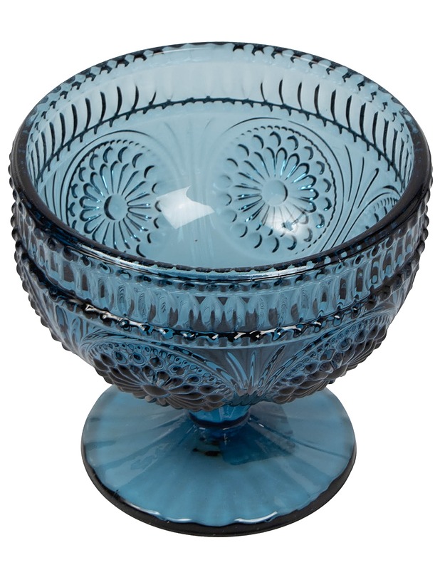 Indiana Glass Company : jalallinen jälkiruoka tai tarjoilukulho, tumman-sininen - Lasit - 10105640137 - 0