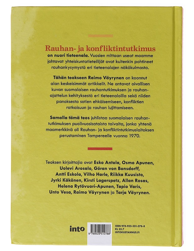 Rauhantutkimus kautta vuosien - Väyrynen, Raimo - Historiakirjat - 10105640445 - 1