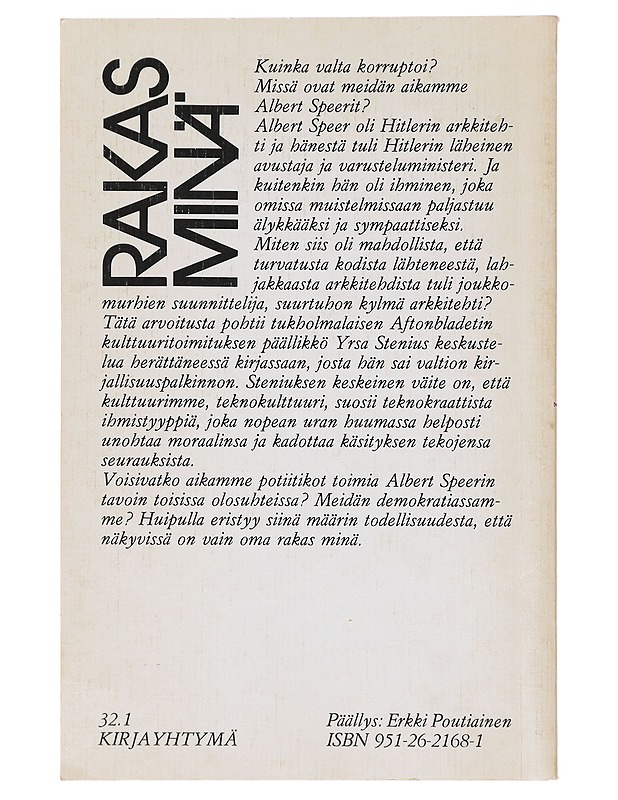 Rakas minä / Albert Speerin arvoitus - Stenius, Yrsa - Elämäkerrat ja muistelmat - 10105640538 - 1