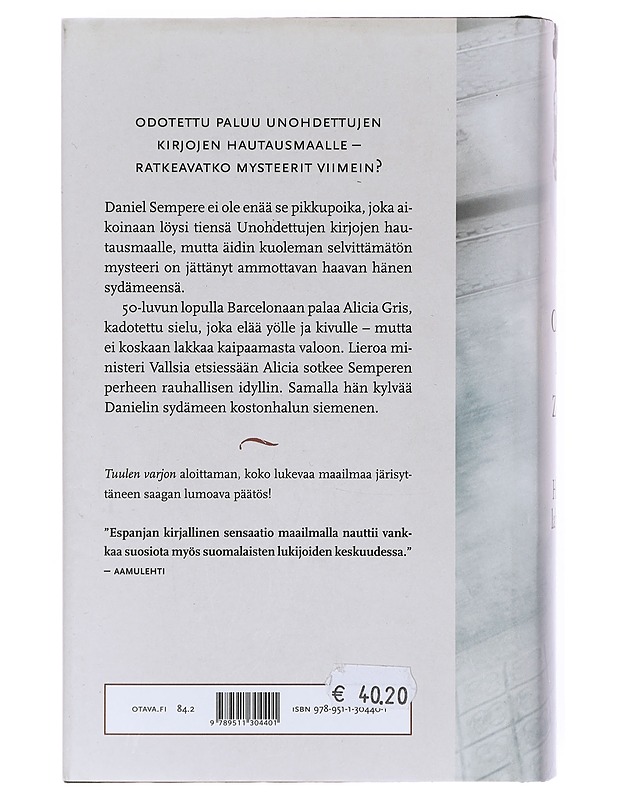 Henkien labyrintti - Ruiz Zafón, Carlos - Kirja lahjaksi - 10105640978 - 1