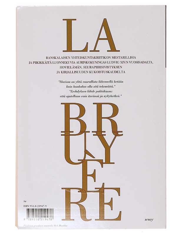 Luonnekuvia - La Bruyère, Jean de - Tietokirjat ja oppaat - 10105641166 - 1