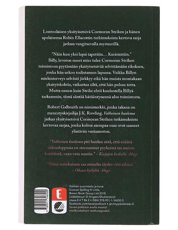 Valkoinen kuolema - Galbraith, Robert - Romaanit ja novellit - 10105641261 - 1