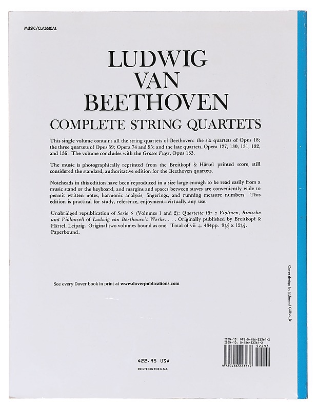 Complete string quartets  - Ludwig van B. - Musiikki- ja elokuvakirjat - 10105641380 - 1