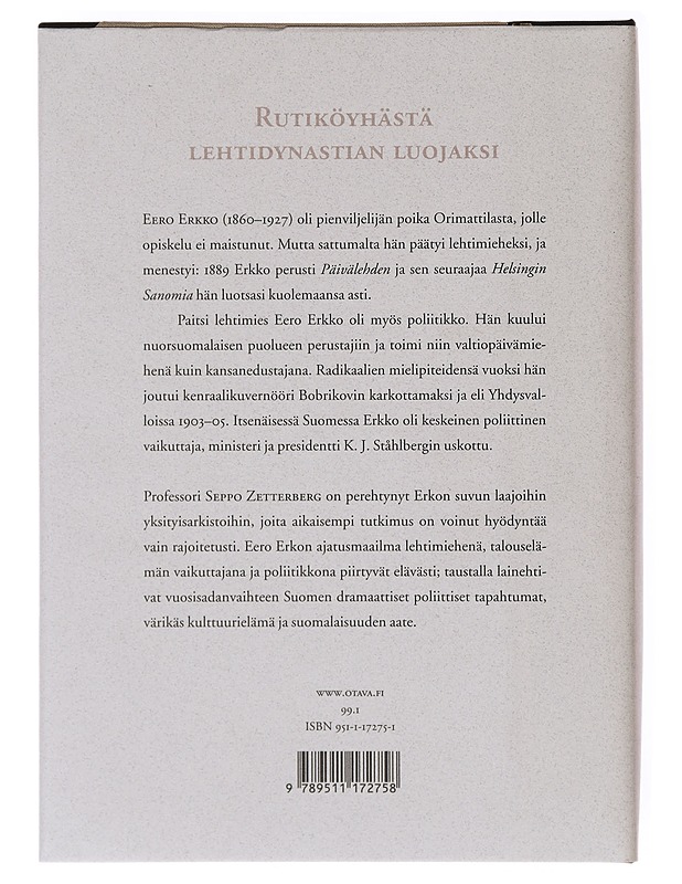 Eero Erkko - Seppo Zetterberg - Elämäkerrat ja muistelmat - 10105641487 - 2