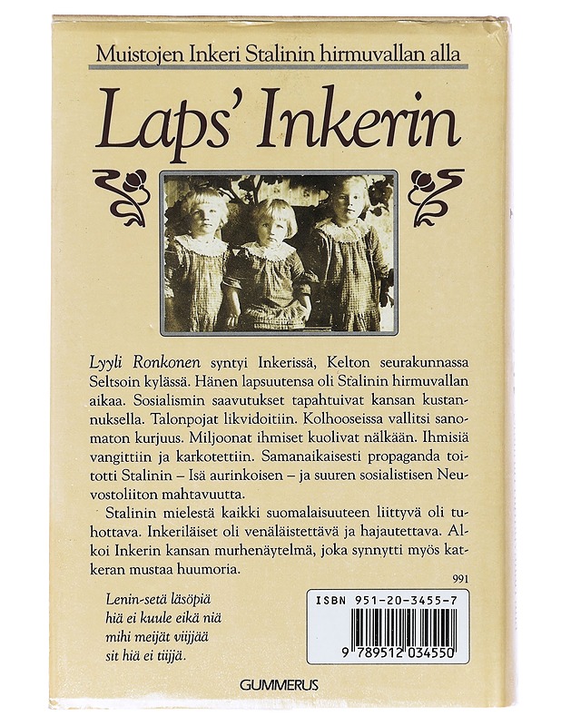 Laps' Inkeri - Lyyli Ronkonen - Elämäkerrat ja muistelmat - 10105641553 - 1