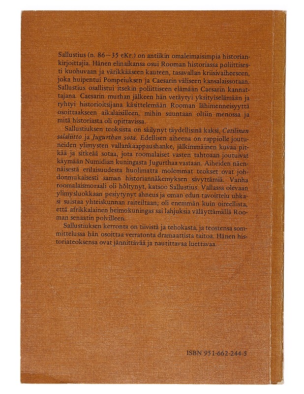 Catilinan salaliitto ; Jugurthan sota - Sallustius Crispus, Gaius - Historiakirjat - 10105641898 - 1