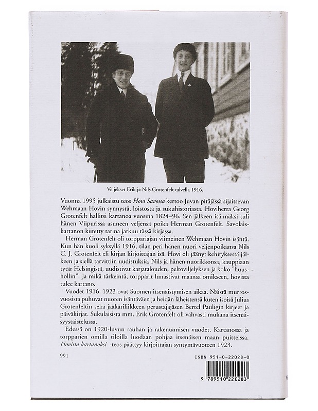 Hovista kartanoksi - Nils Gustav Grotenfelt - Historiakirjat - 10105642039 - 1